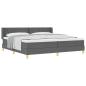 Preview: Boxspringbett mit Kopfteil Dunkelgrau 200 x 200 cm Stoff
