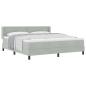 Preview: Boxspringbett mit Kopfteil Hellgrau 200 x 180 cm Samt