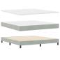 Preview: Boxspringbett mit Kopfteil Hellgrau 200 x 180 cm Samt