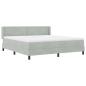 Preview: Boxspringbett mit Kopfteil Hellgrau 200 x 180 cm Samt