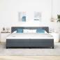 Preview: ARDEBO.de - Boxspringbett mit Kopfteil Dunkelgrau 200 x 200 cm Samt