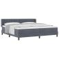 Preview: Boxspringbett mit Kopfteil Dunkelgrau 200 x 200 cm Samt