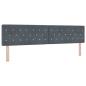 Preview: Boxspringbett mit Kopfteil Dunkelgrau 200 x 200 cm Samt