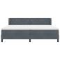 Preview: Boxspringbett mit Kopfteil Dunkelgrau 200 x 200 cm Samt