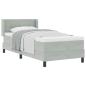 Preview: Boxspringbett mit Kopfteil Hellgrau 200 x 80 cm Samt