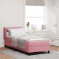 Preview: ARDEBO.de - Boxspringbett mit Kopfteil Rosa 200 x 80 cm Samt