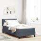 Preview: ARDEBO.de - Boxspringbett mit Kopfteil Dunkelgrau 200 x 100 cm Samt