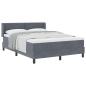 Preview: Boxspringbett mit Kopfteil Dunkelgrau 200 x 140 cm Samt