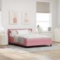 Preview: ARDEBO.de - Boxspringbett mit Kopfteil Rosa 200 x 140 cm Samt