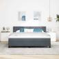 Preview: ARDEBO.de - Boxspringbett mit Kopfteil Dunkelgrau 200 x 180 cm Samt