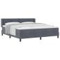 Preview: Boxspringbett mit Kopfteil Dunkelgrau 200 x 180 cm Samt