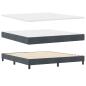 Preview: Boxspringbett mit Kopfteil Dunkelgrau 200 x 180 cm Samt