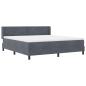Preview: Boxspringbett mit Kopfteil Dunkelgrau 200 x 180 cm Samt
