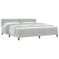 Preview: Boxspringbett mit Kopfteil Hellgrau 200 x 200 cm Samt