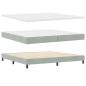 Preview: Boxspringbett mit Kopfteil Hellgrau 200 x 200 cm Samt
