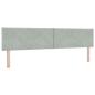Preview: Boxspringbett mit Kopfteil Hellgrau 200 x 200 cm Samt