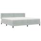 Preview: Boxspringbett mit Kopfteil Hellgrau 200 x 200 cm Samt