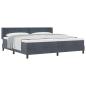 Preview: Boxspringbett mit Kopfteil Dunkelgrau 200 x 200 cm Samt