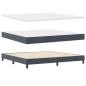Preview: Boxspringbett mit Kopfteil Dunkelgrau 200 x 200 cm Samt