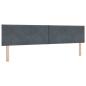 Preview: Boxspringbett mit Kopfteil Dunkelgrau 200 x 200 cm Samt