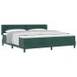 Preview: Boxspringbett mit Kopfteil Dunkelgrün 200 x 200 cm Samt