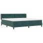 Preview: Boxspringbett mit Kopfteil Dunkelgrün 200 x 200 cm Samt