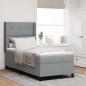 Preview: ARDEBO.de - Boxspringbett mit Kissen Hellgrau 200 x 100 cm Stoff