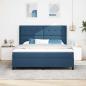 Preview: Boxspringbett mit Kissen mit Kopfteil Blau 200 x 180 cm Stoff