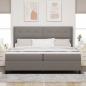 Preview: Boxspringbett mit Kissen mit Kopfteil Taupe 200 x 200 cm Stoff