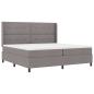 Preview: Boxspringbett mit Kissen mit Kopfteil Taupe 200 x 200 cm Stoff