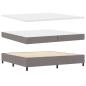 Preview: Boxspringbett mit Kissen mit Kopfteil Taupe 200 x 200 cm Stoff