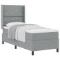 Preview: Boxspringbett mit Kissen Hellgrau 200 x 80 cm Stoff