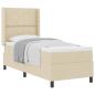 Preview: ARDEBO.de - Boxspringbett mit Kissen mit Kopfteil Creme 200 x 80 cm Stoff