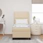Preview: Boxspringbett mit Kissen mit Kopfteil Creme 190 x 90 cm Stoff
