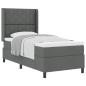 Preview: Boxspringbett mit Kissen Dunkelgrau 200 x 90 cm Stoff