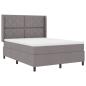 Preview: Boxspringbett mit Kissen mit Kopfteil Taupe 190 x 140 cm Stoff