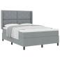 Preview: Boxspringbett mit Kissen Hellgrau 200 x 140 cm Stoff