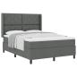 Preview: Boxspringbett mit Kissen Dunkelgrau 200 x 160 cm Stoff