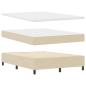 Preview: Boxspringbett mit Kissen mit Kopfteil Creme 200 x 160 cm Stoff