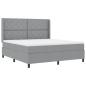 Preview: Boxspringbett mit Kissen Hellgrau 200 x 180 cm Stoff