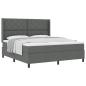 Preview: Boxspringbett mit Kissen Dunkelgrau 200 x 180 cm Stoff