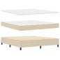 Preview: Boxspringbett mit Kissen mit Kopfteil Creme 200 x 180 cm Stoff