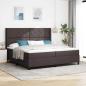 Preview: ARDEBO.de - Boxspringbett mit Kissen Dunkelbraun 200 x 200 cm Stoff