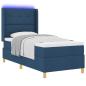 Preview: Boxspringbett mit Kopfteil Blau 90 x 200 cm Stoff