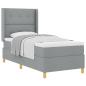 Preview: Boxspringbett mit Kopfteil Hellgrau 100 x 200 cm Stoff