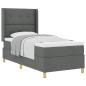 Preview: Boxspringbett mit Kopfteil Dunkelgrau 100 x 200 cm Stoff