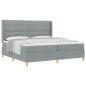 Preview: Boxspringbett mit Kopfteil Hellgrau 200 x 200 cm Stoff