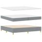 Preview: Boxspringbett mit Kopfteil Hellgrau 200 x 200 cm Stoff