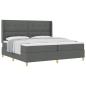 Preview: Boxspringbett mit Kopfteil Dunkelgrau 200 x 200 cm Stoff