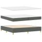 Preview: Boxspringbett mit Kopfteil Dunkelgrau 200 x 200 cm Stoff